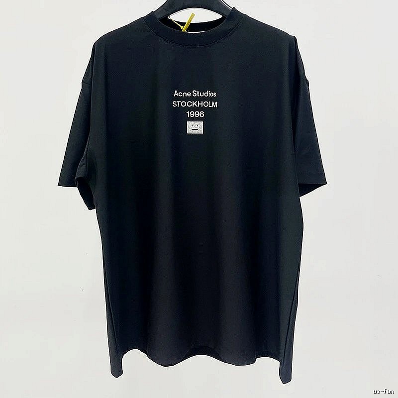 Acne Studios 2090-80 Black Style Ac908066 Stockholm Logo T-Shirt Airport Outfit