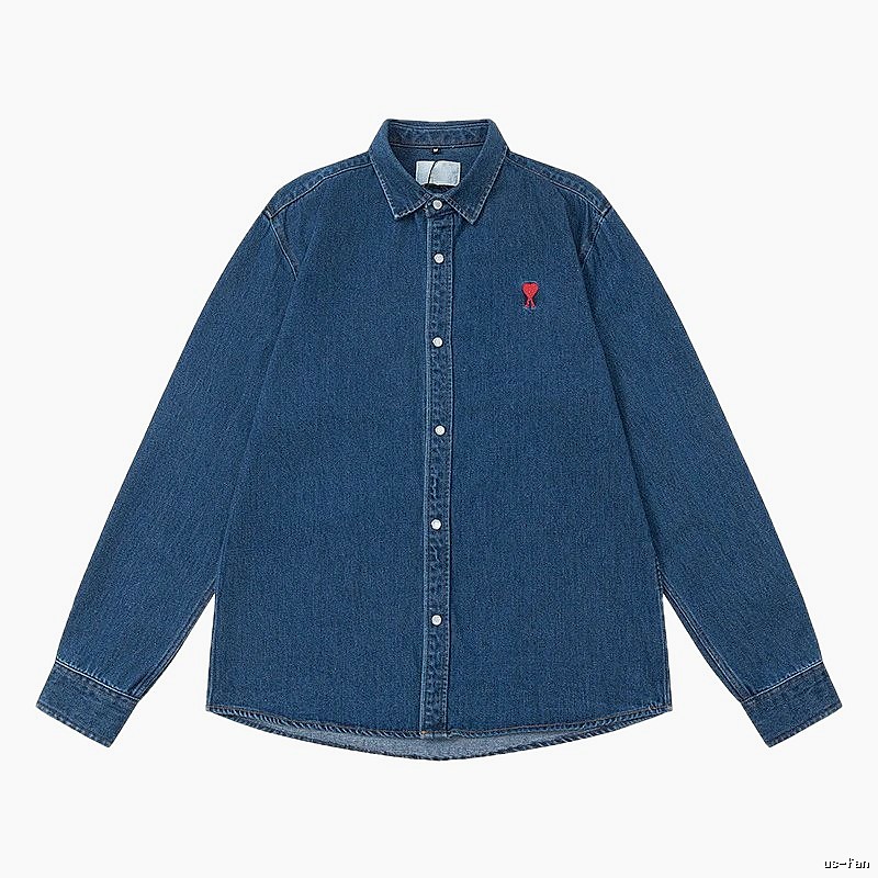 AMI Little Devil Trendy and Cool Denim Blue Shirt