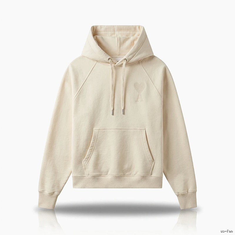 AMI simple and casual style off-white hoodie