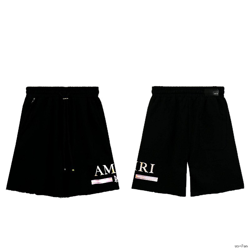 AMIRI Letter Print Street Style Black Shorts