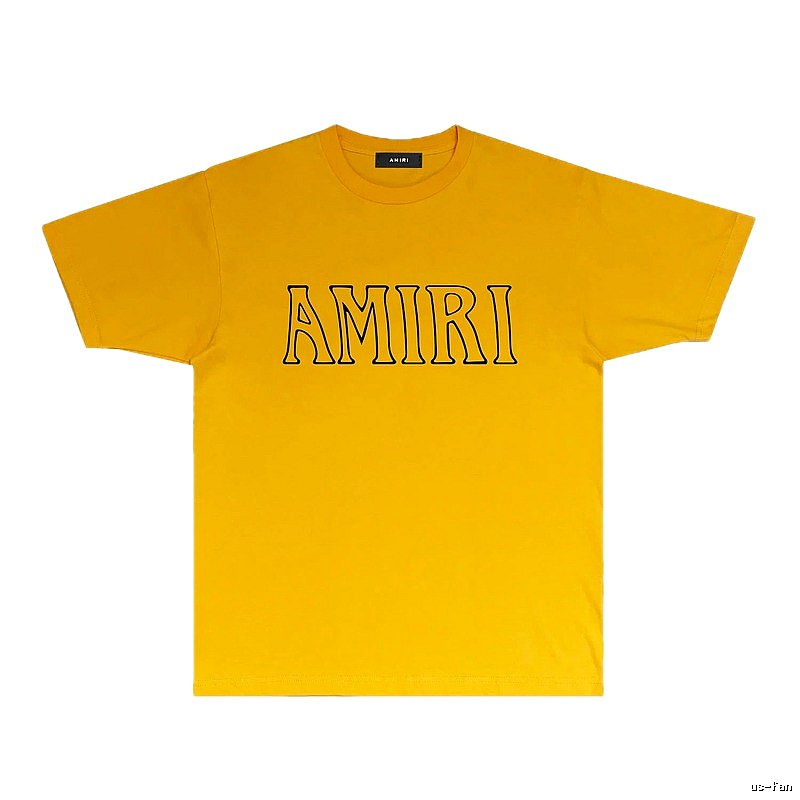 AMIRI minimalist style yellow T-shirt