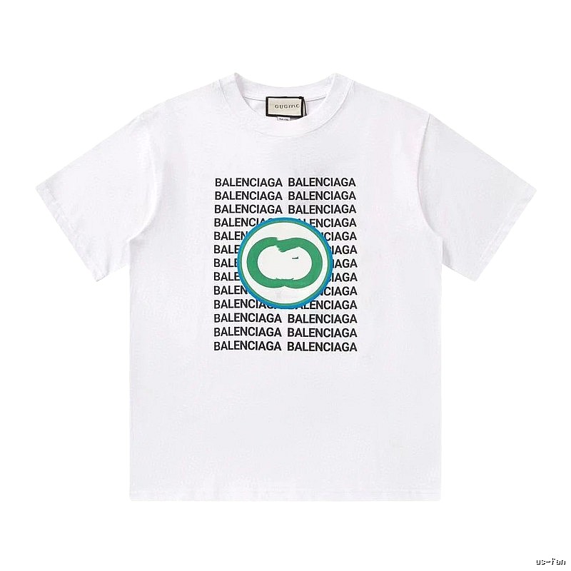 Balenciaga All-over Print Trendy Style White T-Shirt