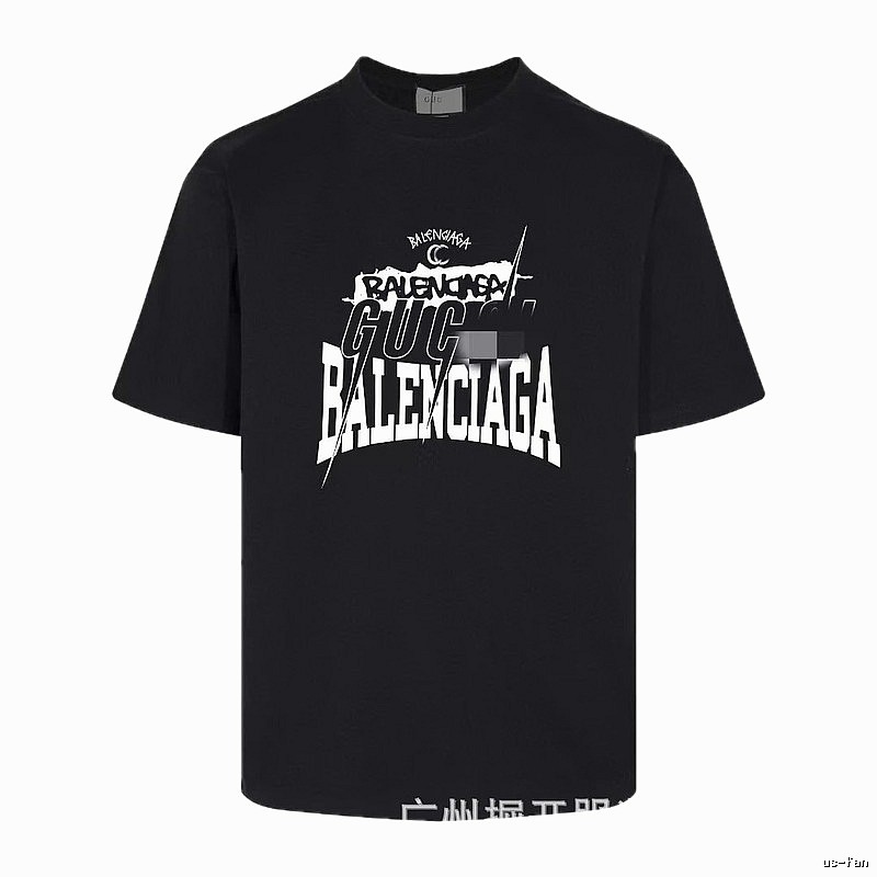 Balenciaga Co-branded Street Style Black Short-sleeve T-shirt