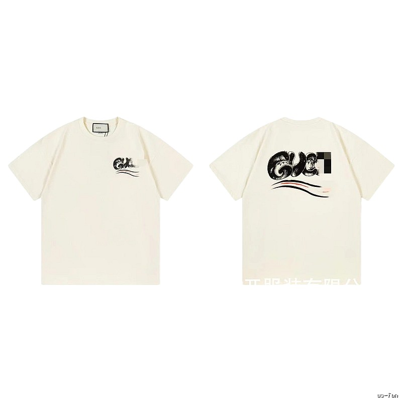 Balenciaga Graffiti Street Style Off-White Short-Sleeve T-Shirt