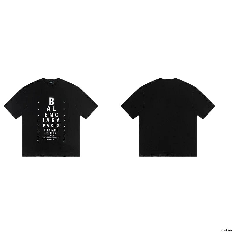Balenciaga Letter Print Street Style Black T-Shirt