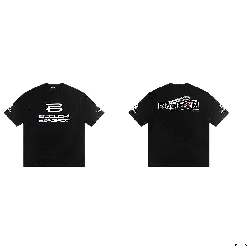 Balenciaga Printed Street Style Black T-shirt