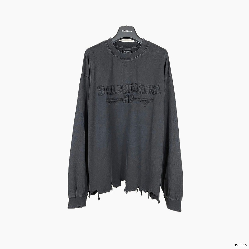 Balenciaga retro ripped black T-shirt
