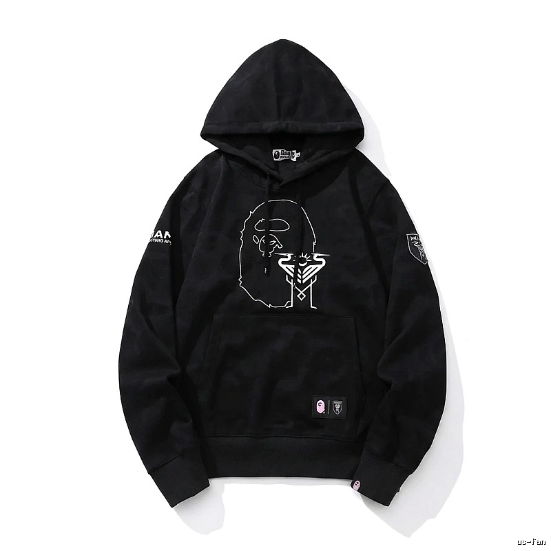 Bape Ape Man series trendy black hoodie