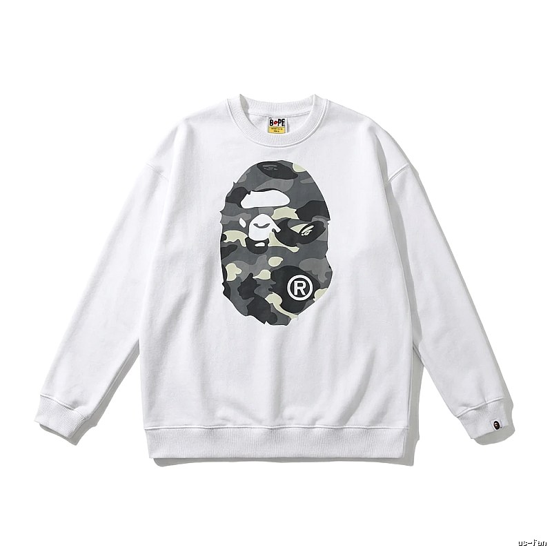 Bape Camouflage Ape Face White Sweatshirt