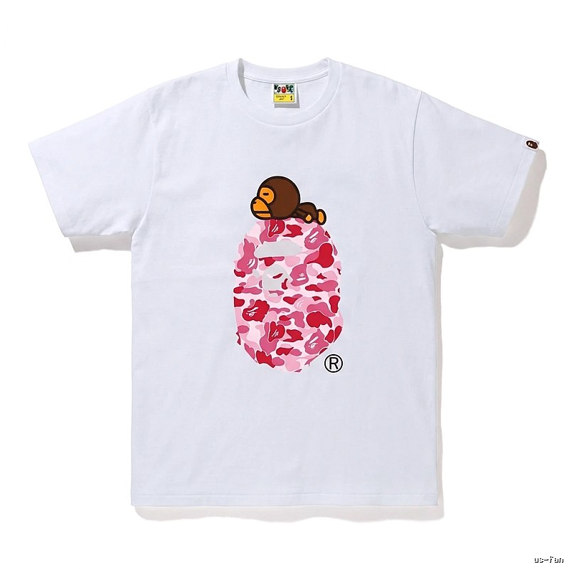 Bape camouflage cartoon-style white T-shirt