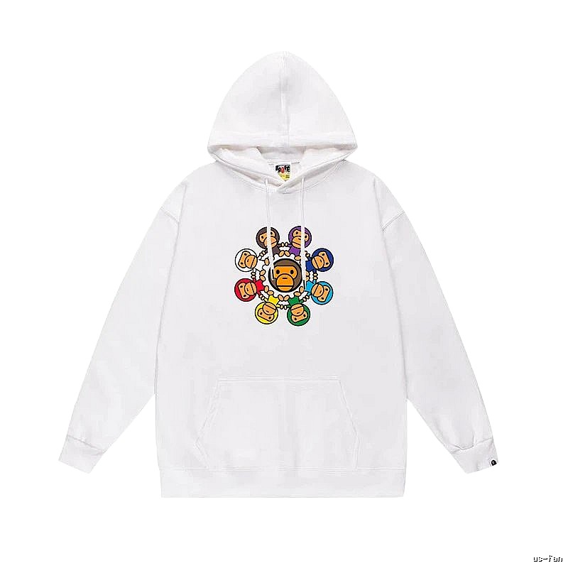 Bape cartoon trendy brand white sweatshirt
