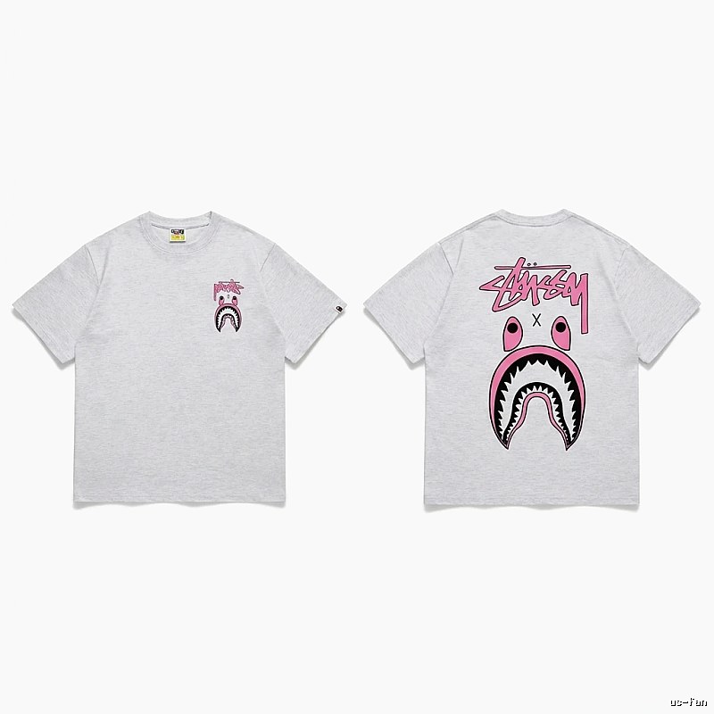 Bape Shark Co-branded Light Grey T-shirt