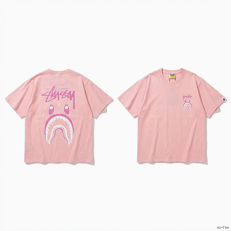 Bape Shark Co-branded Pink T-shirt
