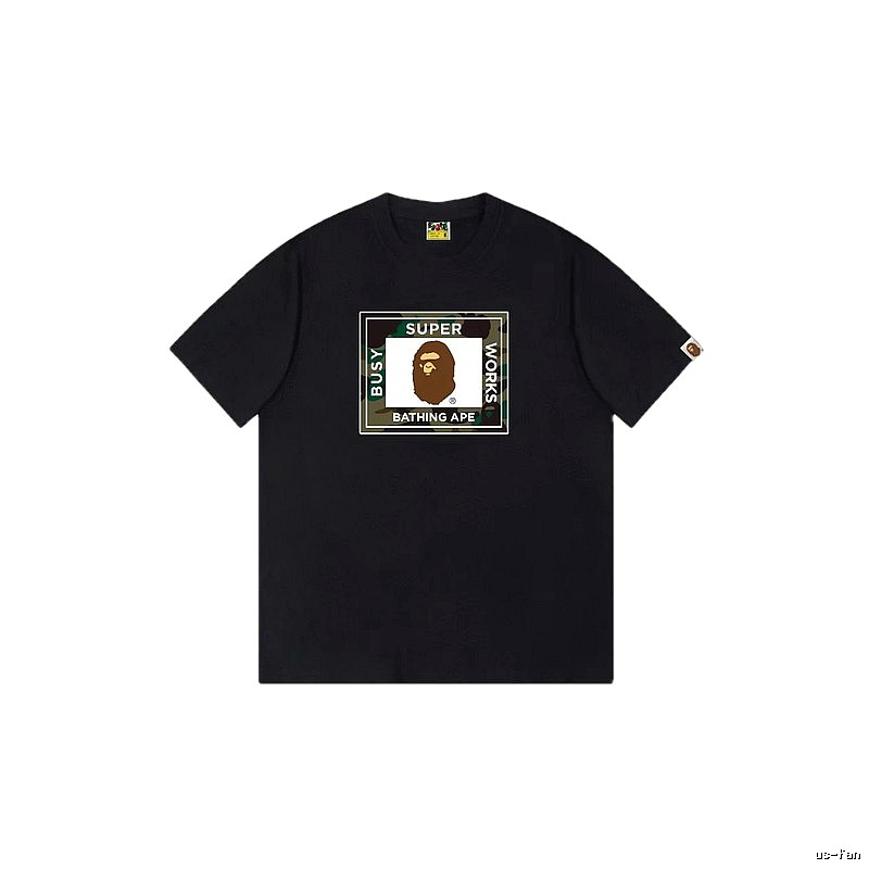 Black T-shirt with Bape ape head print