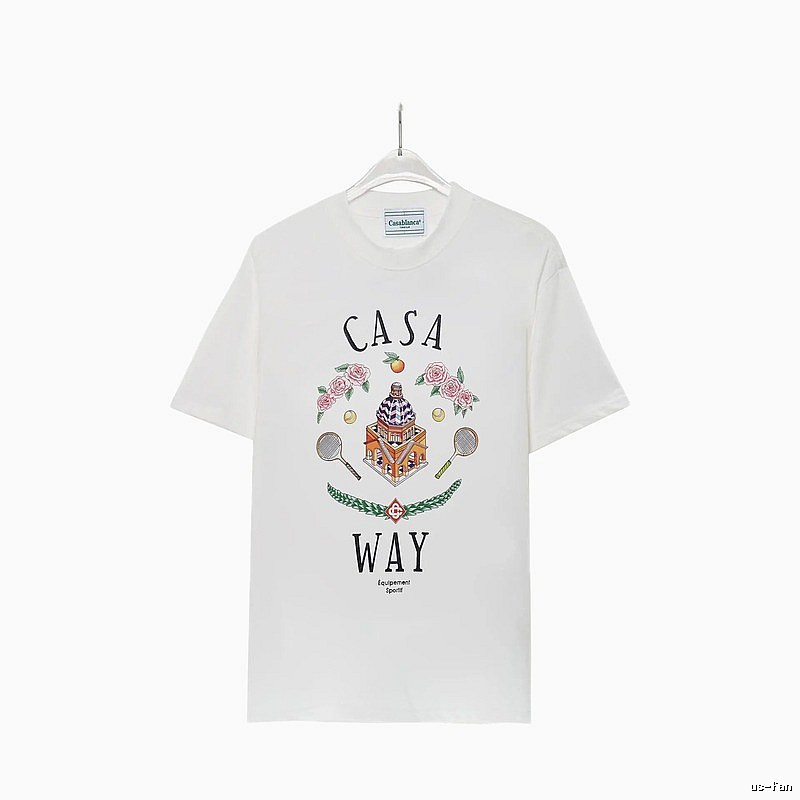 Casablanca printed casual white T-shirt