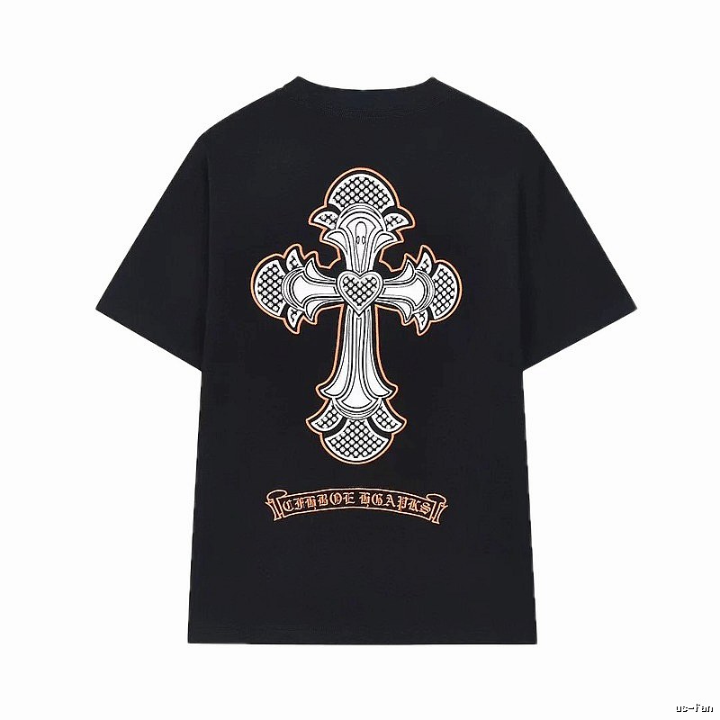 Chrome Hearts Cross Gothic Style Black Short-sleeve T-shirt