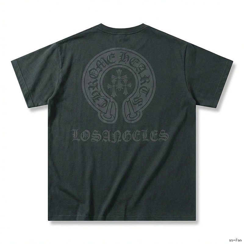 Chrome Hearts Gothic Style Dark Grey T-shirt