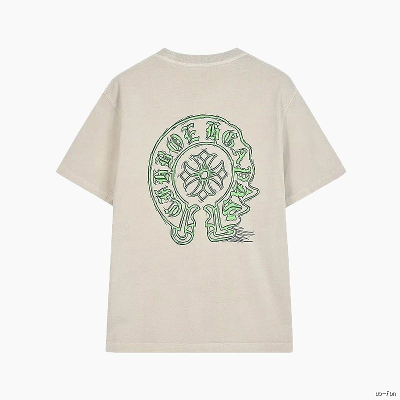 Chrome Hearts Horseshoe Cross Print Street Style Off-white T-shirt