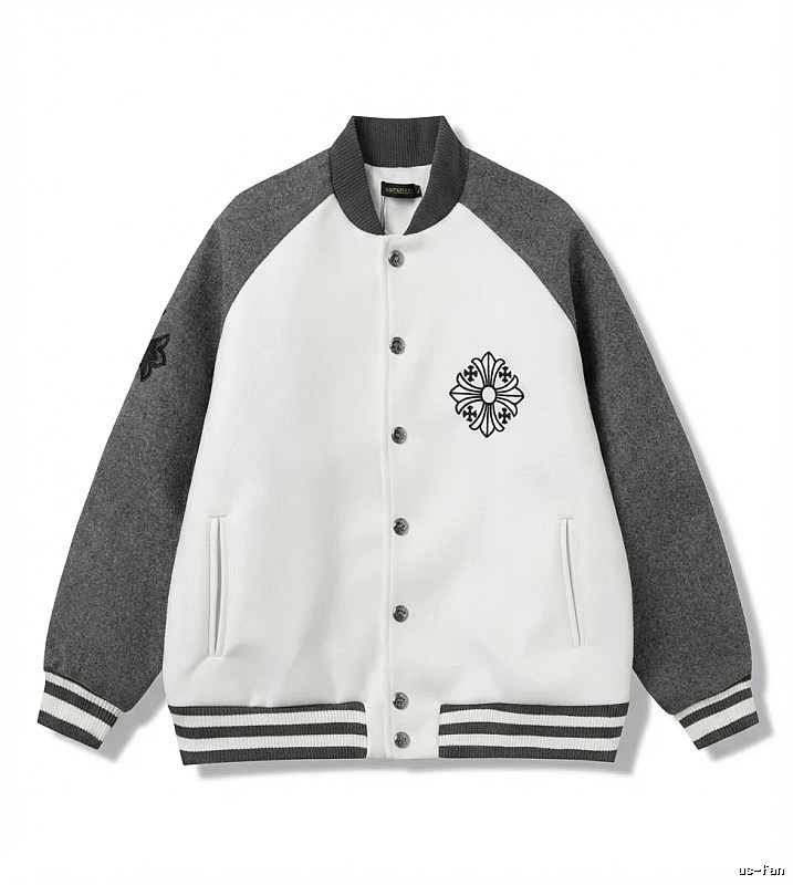 Chrome Hearts Retro Grey and White Collar Jacket