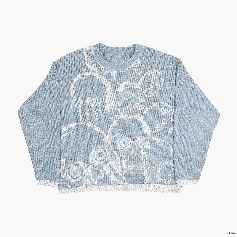 Classic Anime graphic sweater Black Knit Top with Travel-Friendly Style