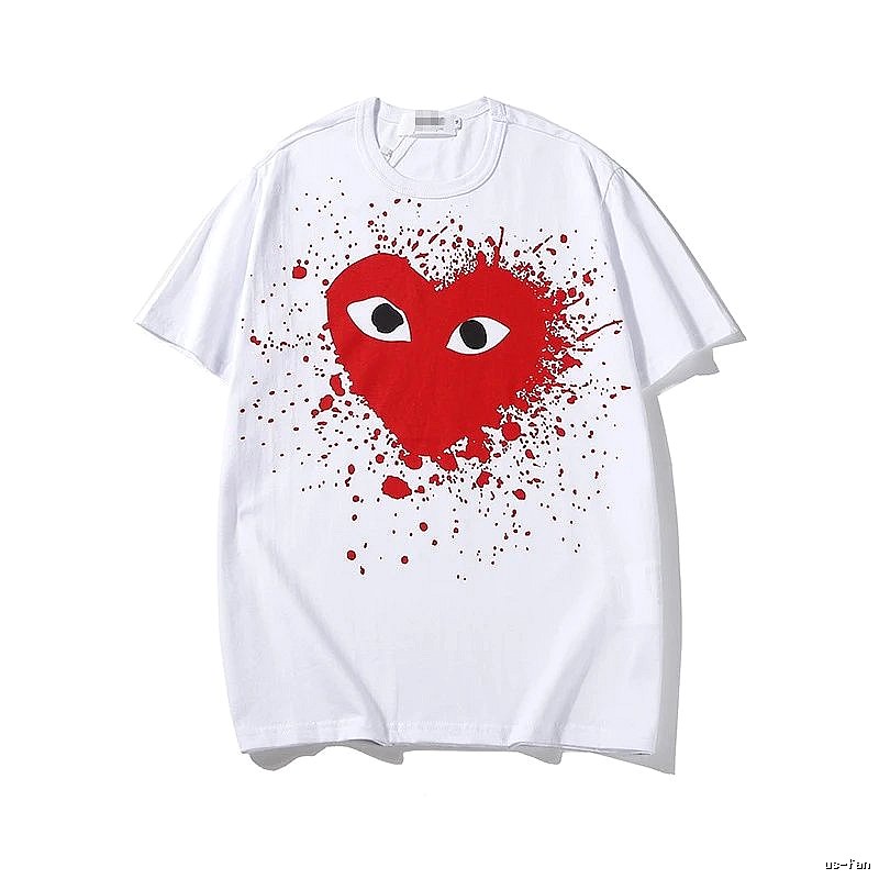 Comme des Garcons PLAY 2023-15 White Style 2315 Heart Logo T-Shirt Easy Pairing