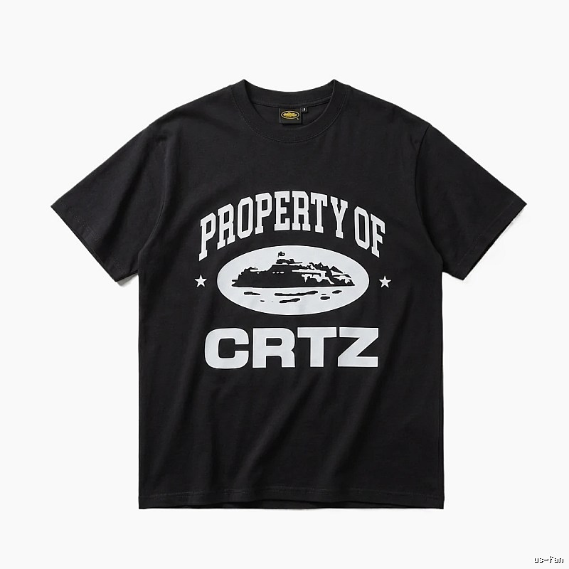 Corteiz black and white minimalist style T-shirt