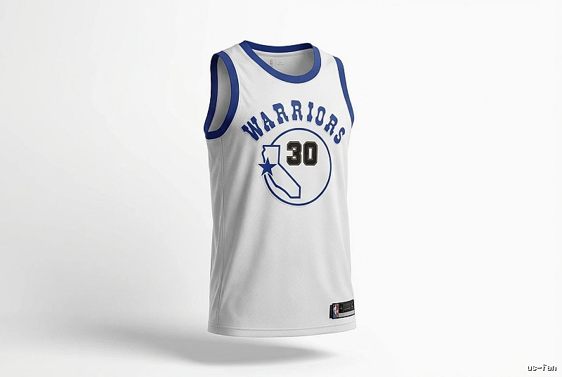 Curry's white basketball jersey of the Golden State Warriors.