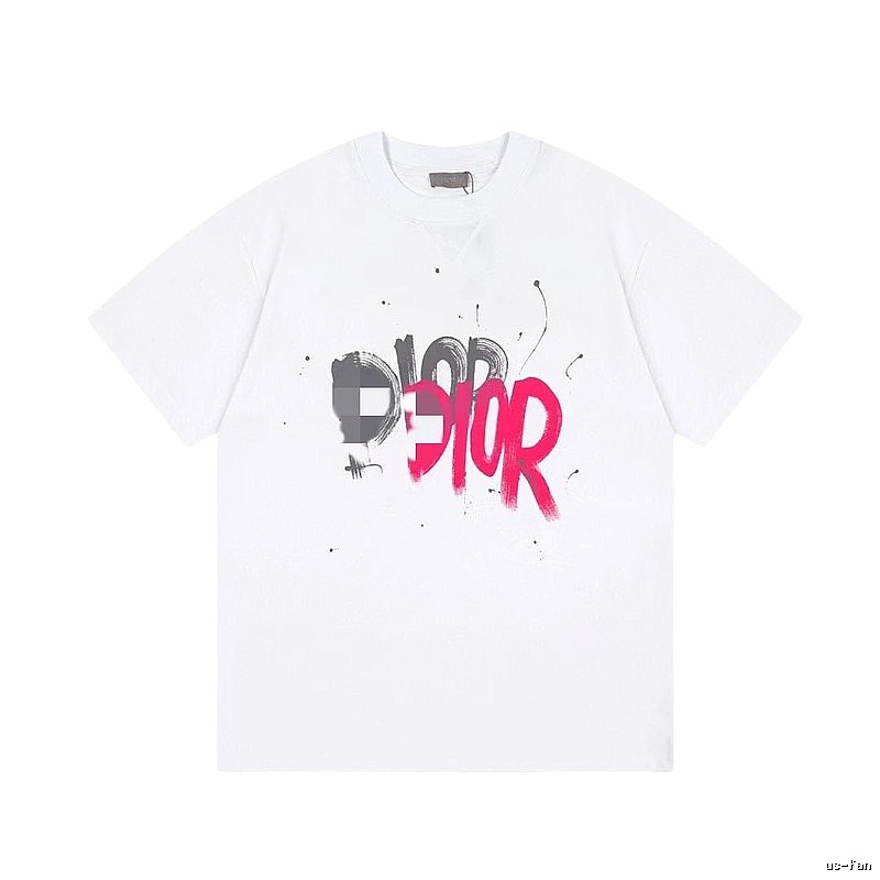 Dior Graffiti Street Style White Short-Sleeve T-Shirt