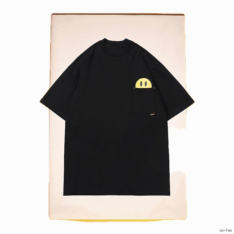 DREW Smiley Series Street Style Black T-Shirt