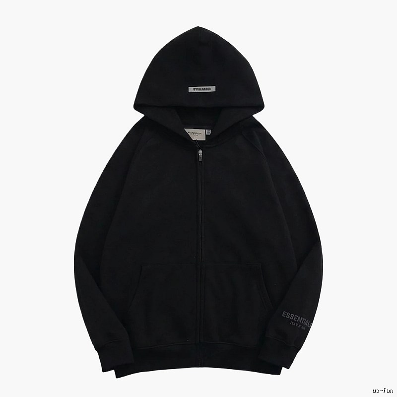 ESSENTIALS minimalist style black hoodie