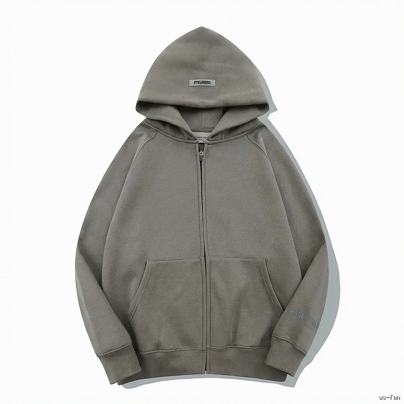 ESSENTIALS minimalist style grey hoodie