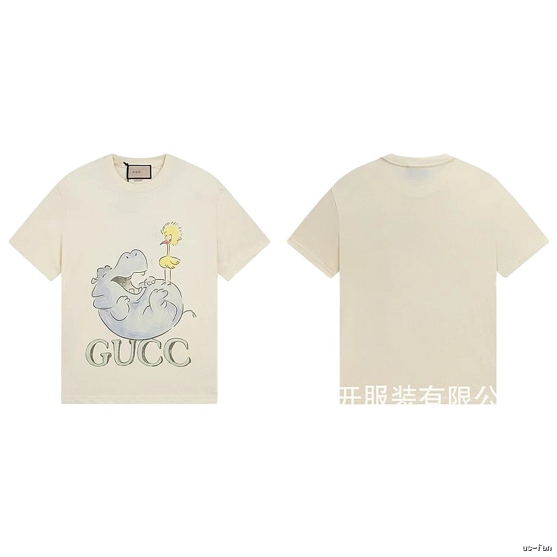 Gucci Cartoon Hippo Casual Off-white T-shirt