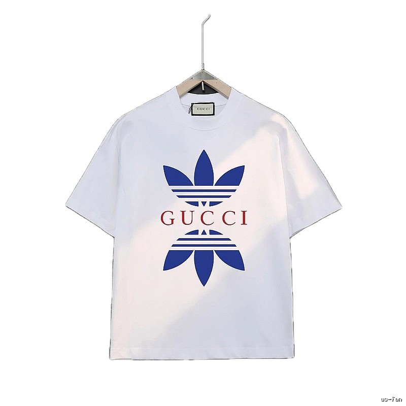 Gucci clover blue and white short-sleeved shirt