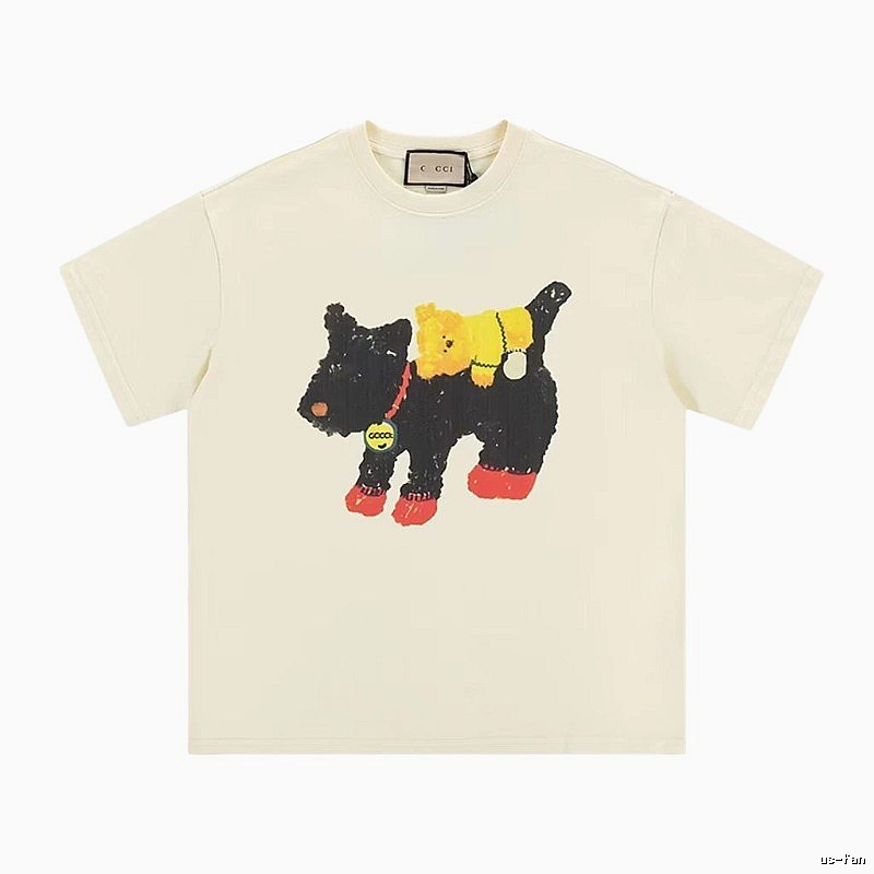 Gucci Puppy Print Casual Off-white T-shirt