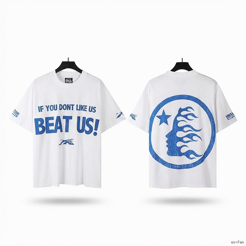 Hellstar Blue and White Street Style T-shirt