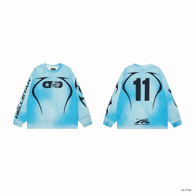 Hellstar No.11 Street Style Tie-dye Blue Long Sleeve