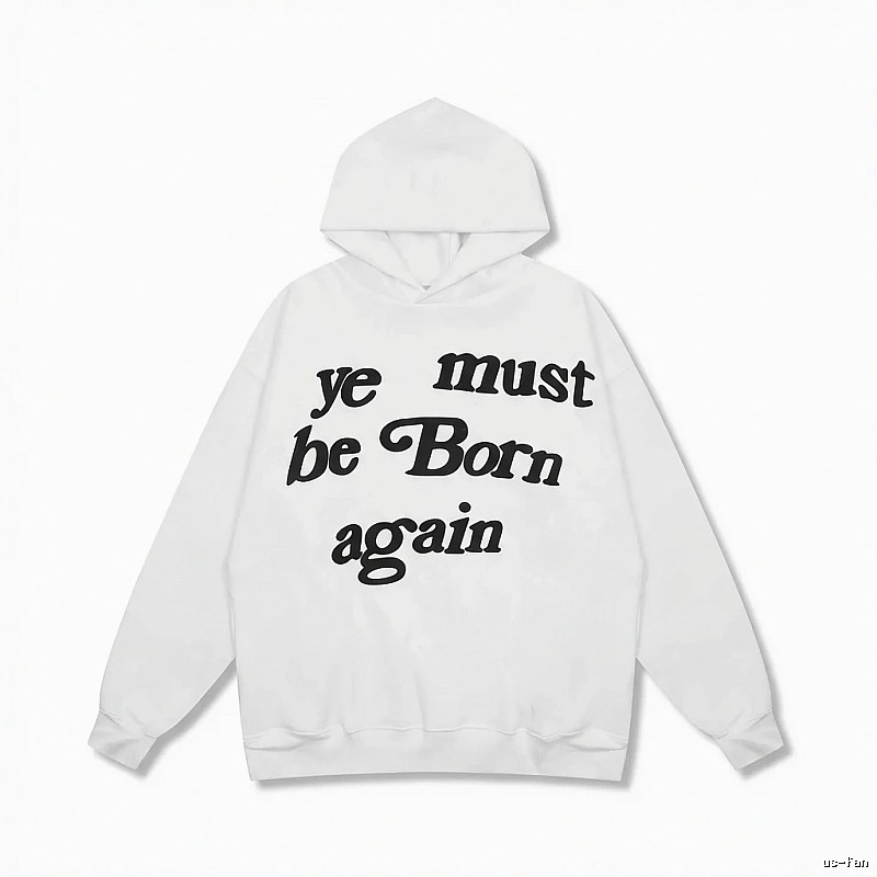 Kanye's religious-style white hoodie.