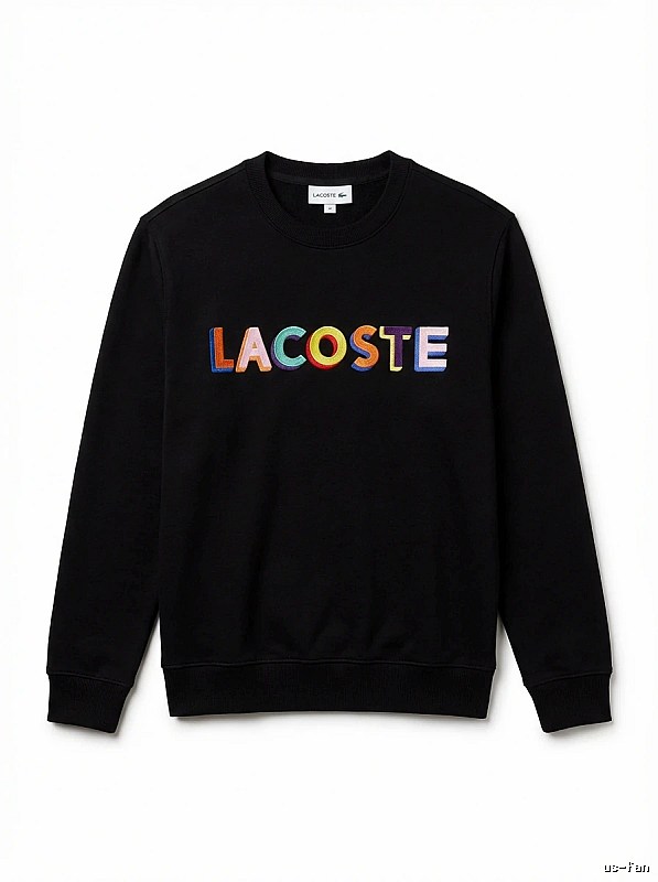 Lacoste Colorful Letter Style Black Sweatshirt