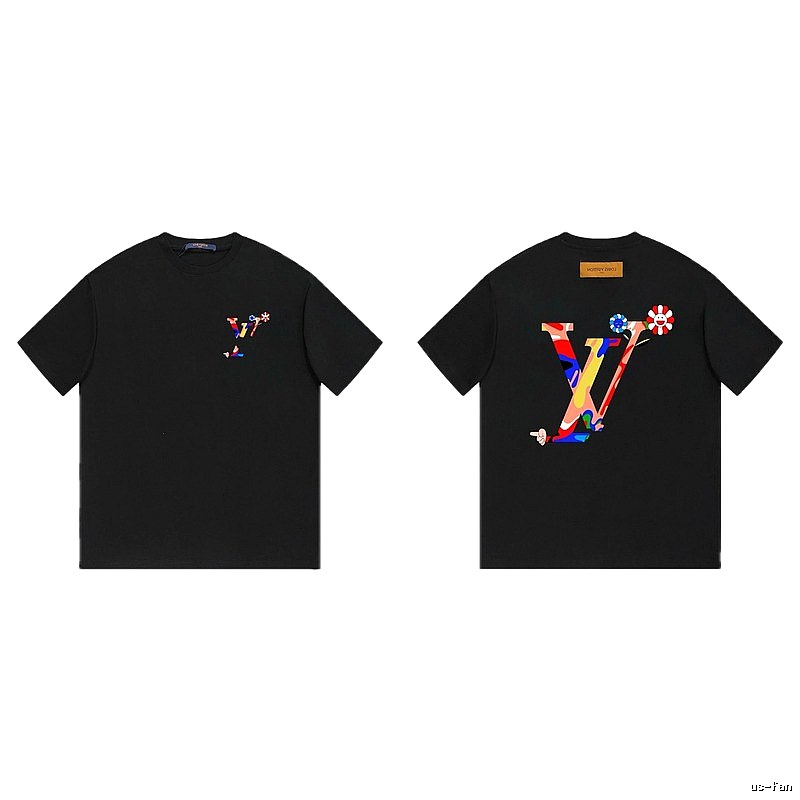 Louis Vuitton Sunflower Co-branded Trendy Black T-shirt