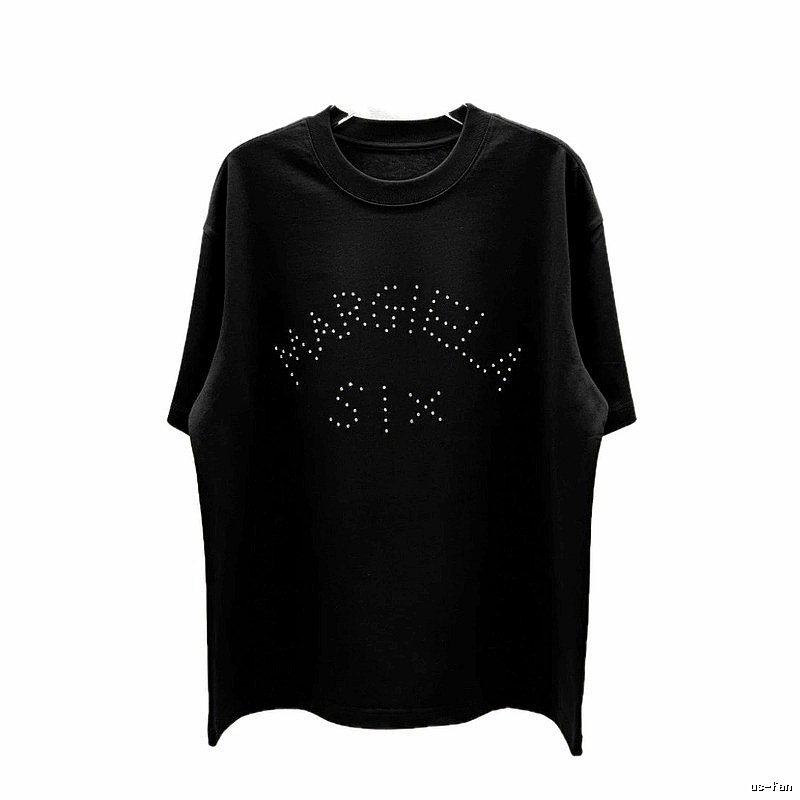 Maison Margiela MM6 Trendy & Cool Black Rhinestone-Embellished T-Shirt