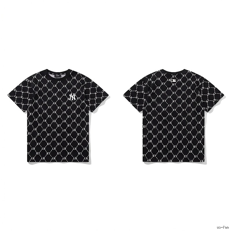 MLB full - print style black T - shirt