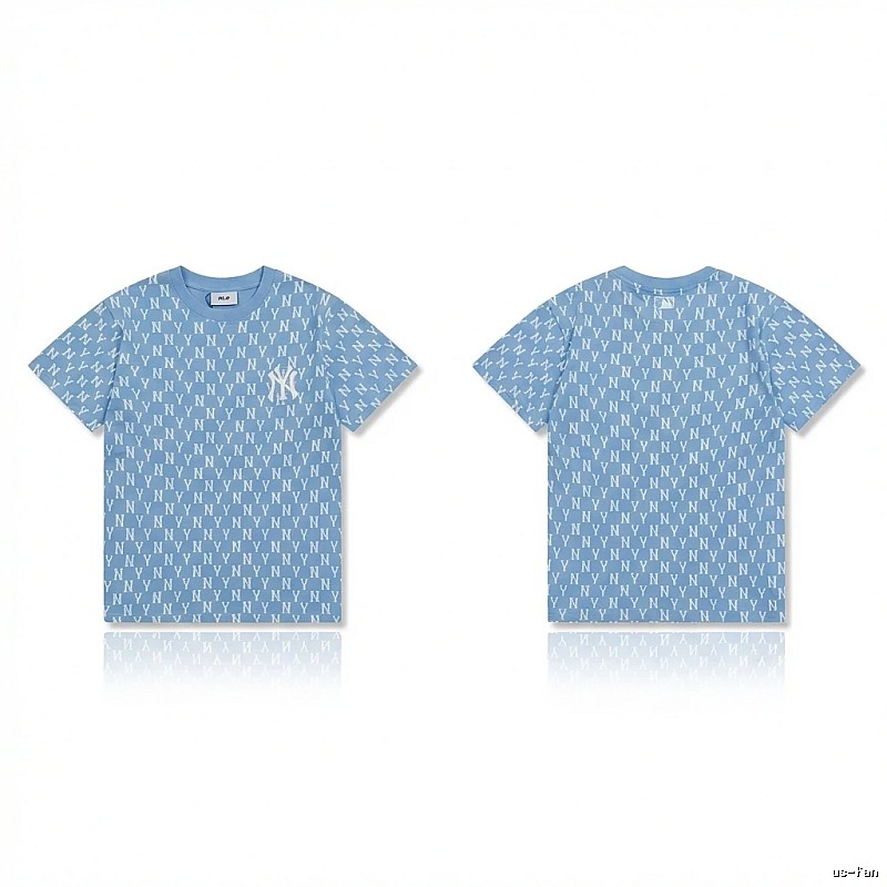 MLB full - print style light blue T - shirt