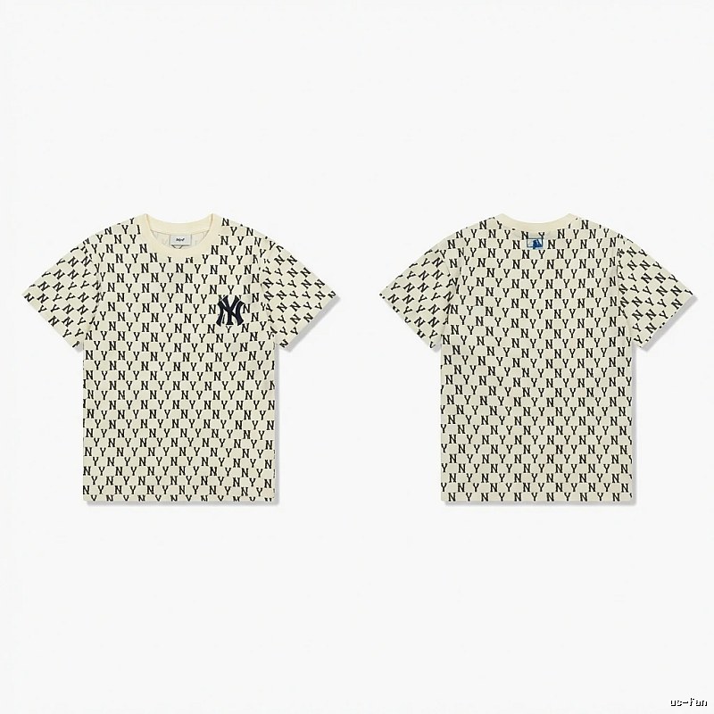MLB full-print trendy style white T-shirt
