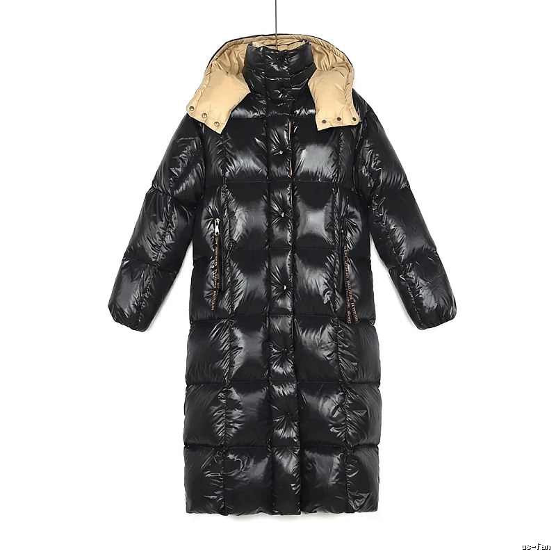 Moncler long black down jacket