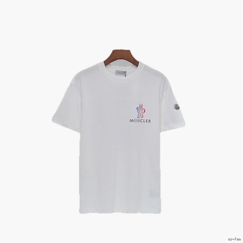 Moncler Printed Casual Style White Short-sleeve T-shirt