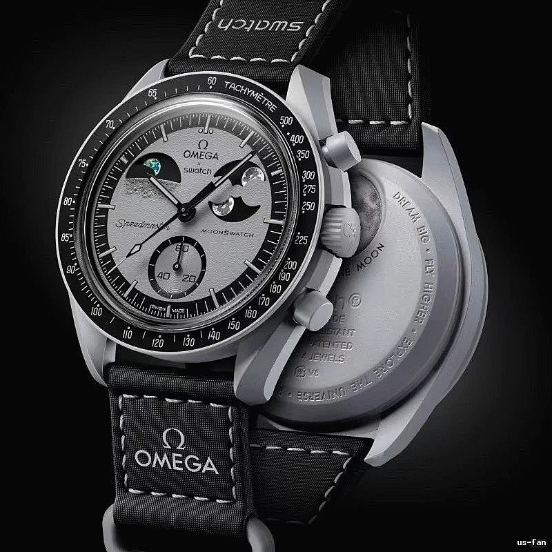 Omega Black Strap Chronograph Watch for Photo Ready Styling
