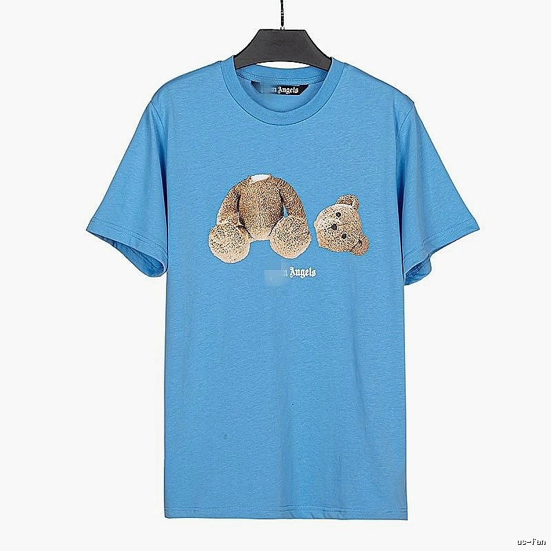 Palm Angels Compact Bear graphic T-shirt White Colorful Bear for Sport-Inspired Styling