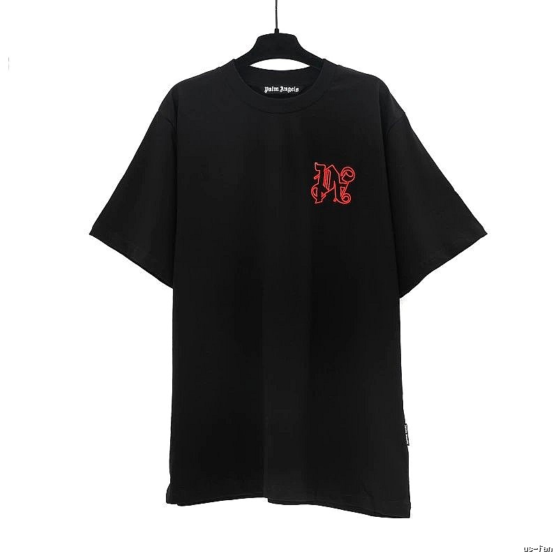 Palm Angels Patterned Logo T-shirt White Palm Tree with Polished Detail