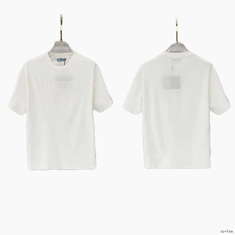Prada Classic Collection Minimalist Style White Short-sleeved T-shirt