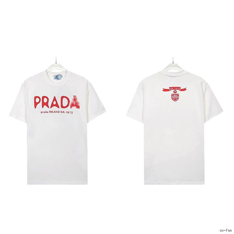 Prada Graffiti Collection Casual Style White Short-sleeve T-shirt